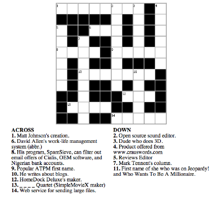 Free Easy Crossword Puzzles on You Are A Crossword Puzzle