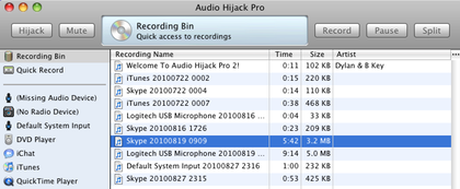 default recording name audio hijack